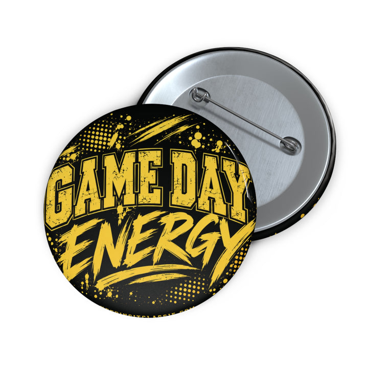Game Day Energy Pin Button — Sports Fan Rally Button