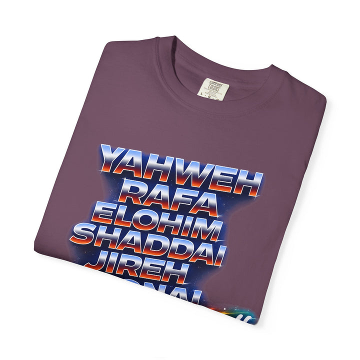 Spiritual Names T-Shirt — "Yahweh Rafa...will manifest himself" Retro Graphic Tee
