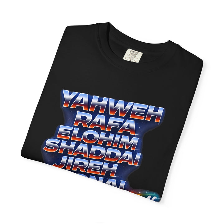 Spiritual Names T-Shirt — "Yahweh Rafa...will manifest himself" Retro Graphic Tee