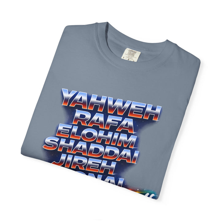 Spiritual Names T-Shirt — "Yahweh Rafa...will manifest himself" Retro Graphic Tee