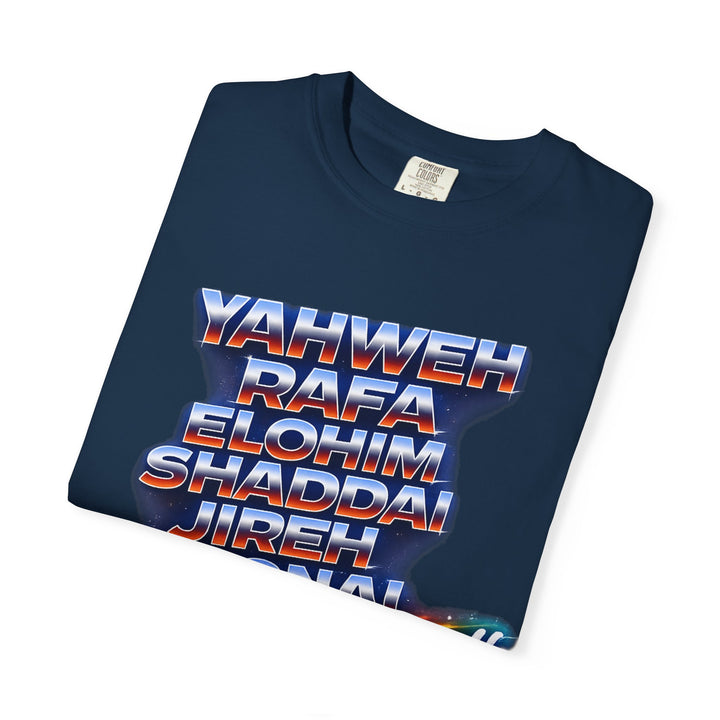 Spiritual Names T-Shirt — "Yahweh Rafa...will manifest himself" Retro Graphic Tee