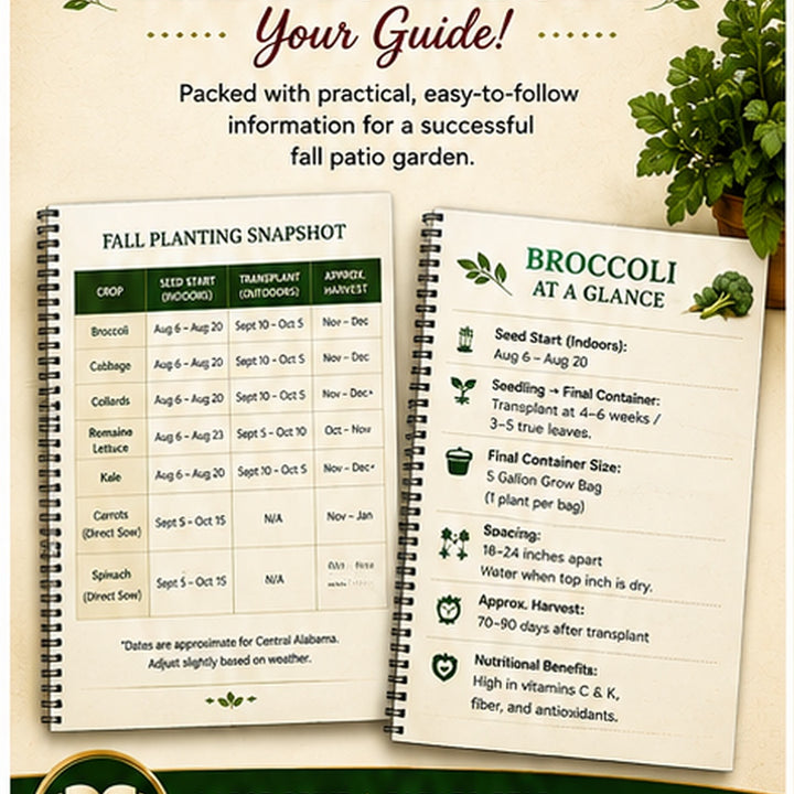 Central Alabama Fall Patio Garden Guide | Seed-to-Harvest & Wellness Edition